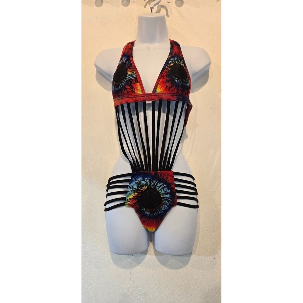 Unbranded Tie Dye Cutout One Piece Bathing Suit - appears to be a small